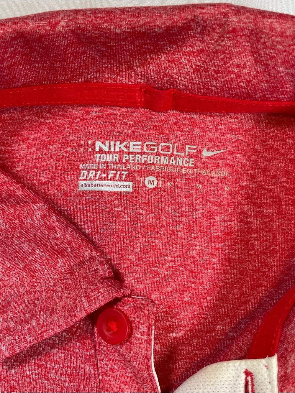 Nike Golf Tour Performance Dri-FIT Heather Red Polo Shirt Men’s Medium Golfcore